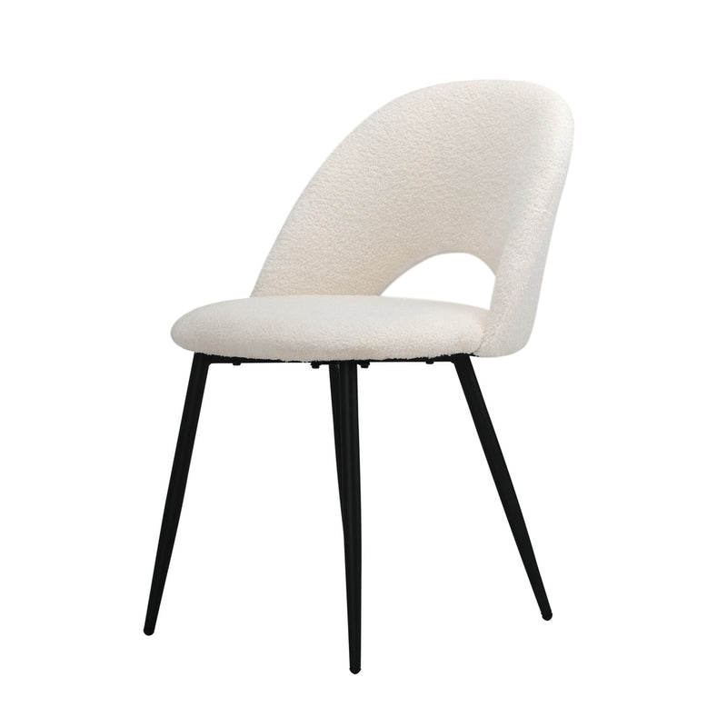 Oikiture 2PCS Dining Chairs Sherpa White