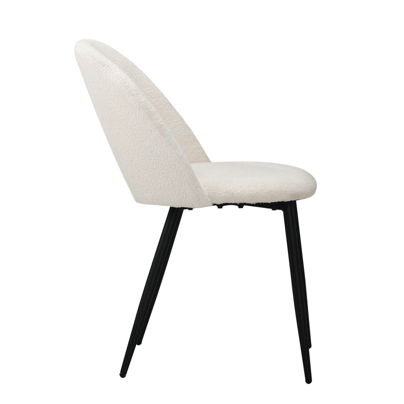 Oikiture 2PCS Dining Chairs Sherpa White
