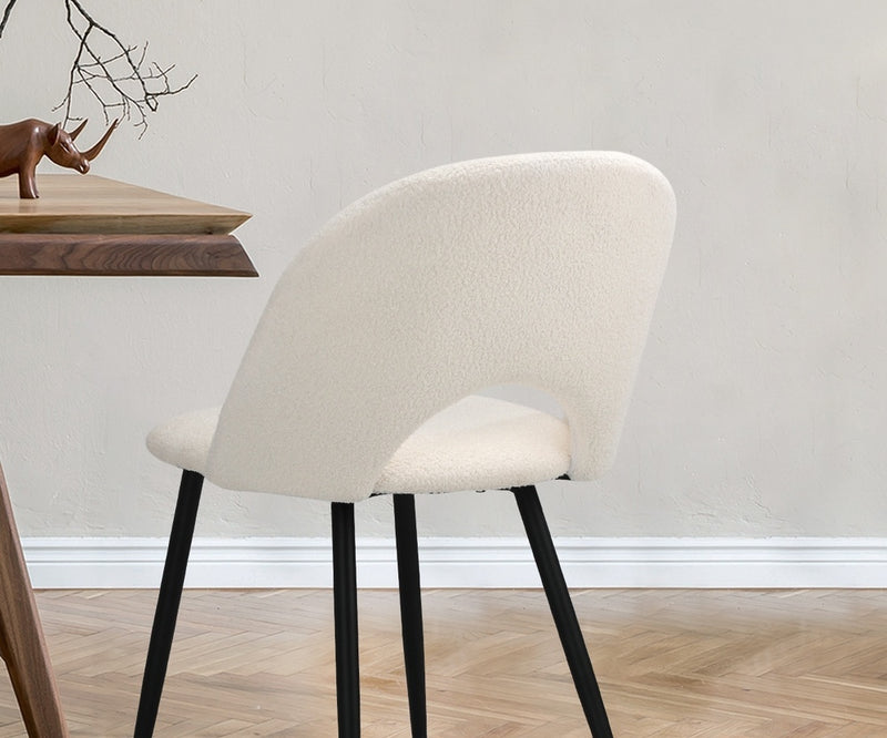 Oikiture 4PCS Dining Chairs Accent Chair Armchair Sherpa White