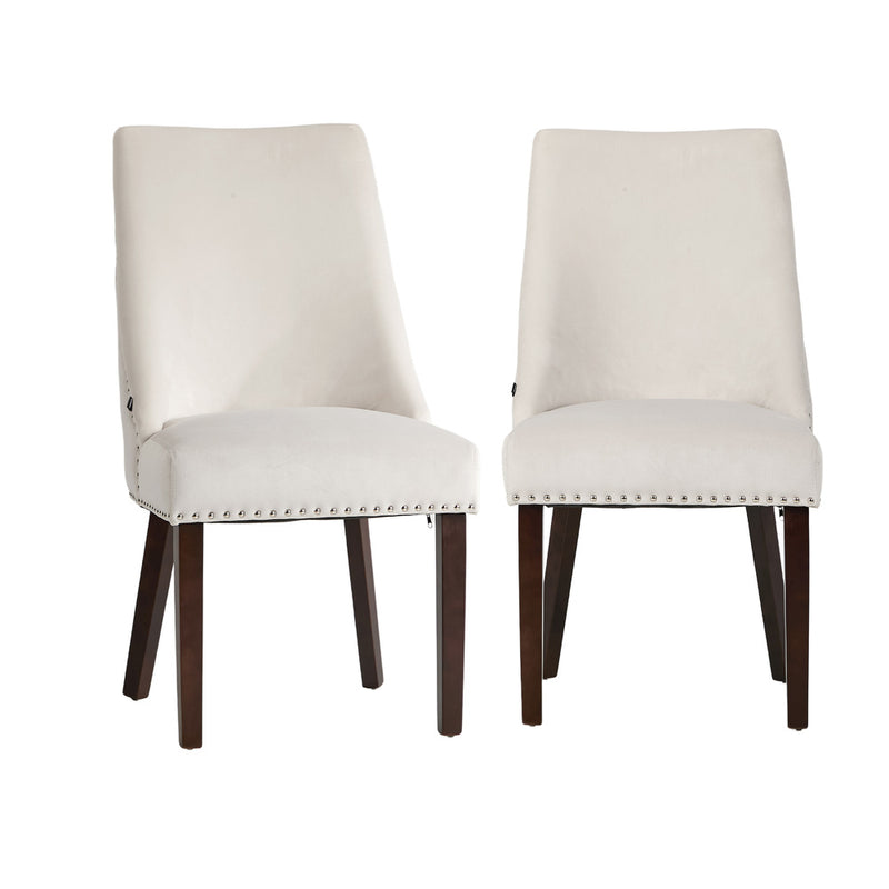 Oikiture 2PCs PU Leather Dining Chair Kitchen Padded Seat Design Black