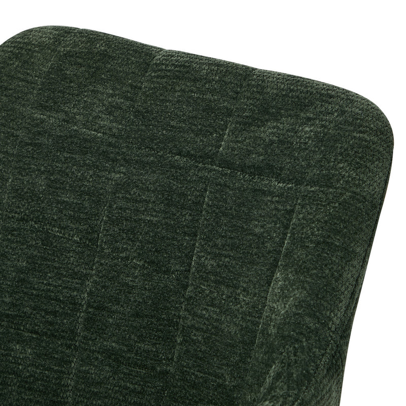 Oikiture 2x Dining Chairs Kitchen Armchairs Chenille Fabric Green