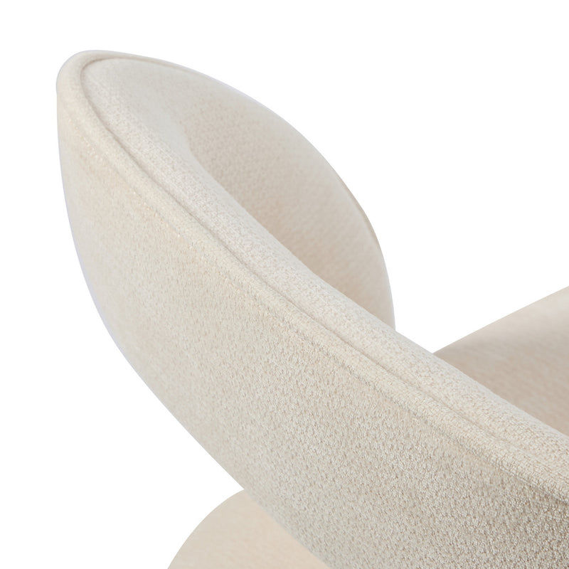 Oikiture 2x Dining Chairs Chenille Chair Rubberwood Legs Beige