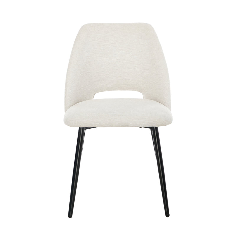 Oikiture 2x Dining Chair Accent Chairs Linen Fabric Beige