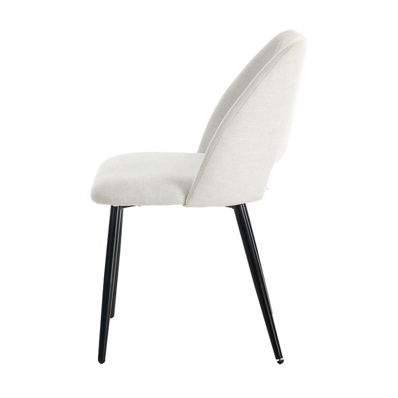 Oikiture 2x Dining Chair Accent Chairs Linen Fabric Beige