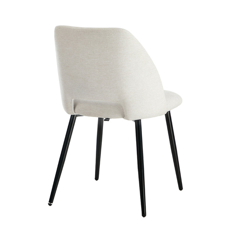 Oikiture 2x Dining Chair Accent Chairs Linen Fabric Beige