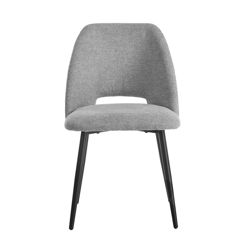 Oikiture 2x Dining Chair Accent Chairs Linen Fabric Grey