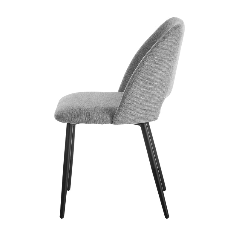 Oikiture 2x Dining Chair Accent Chairs Linen Fabric Grey