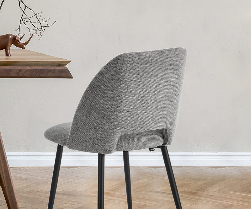 Oikiture 2x Dining Chair Accent Chairs Linen Fabric Grey
