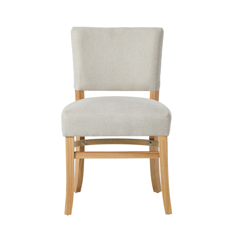 Oikiture 2x Dining Chairs Wooden Kitchen Seat Rubberwood Frame Beige