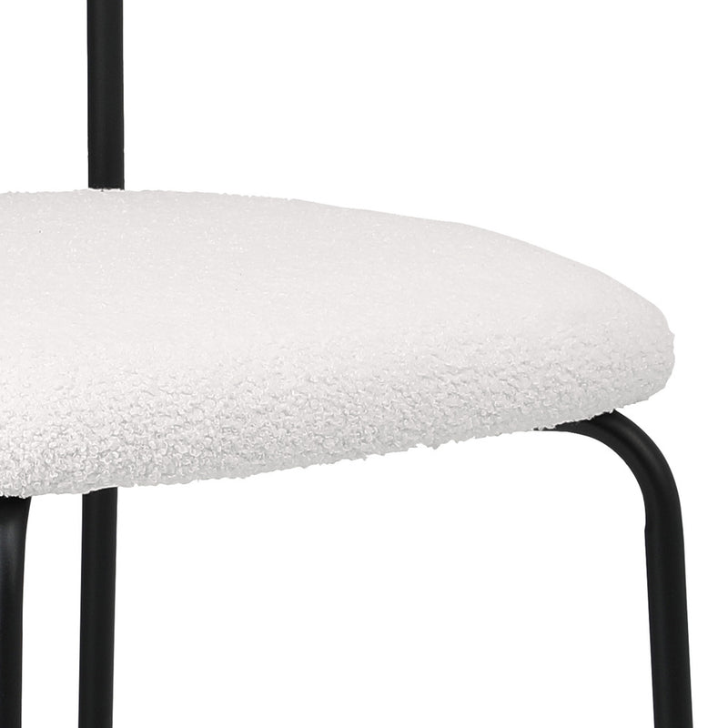 Oikiture 2PCS Dining Kitchen Chair Padded Lounge Seat Sherpa White