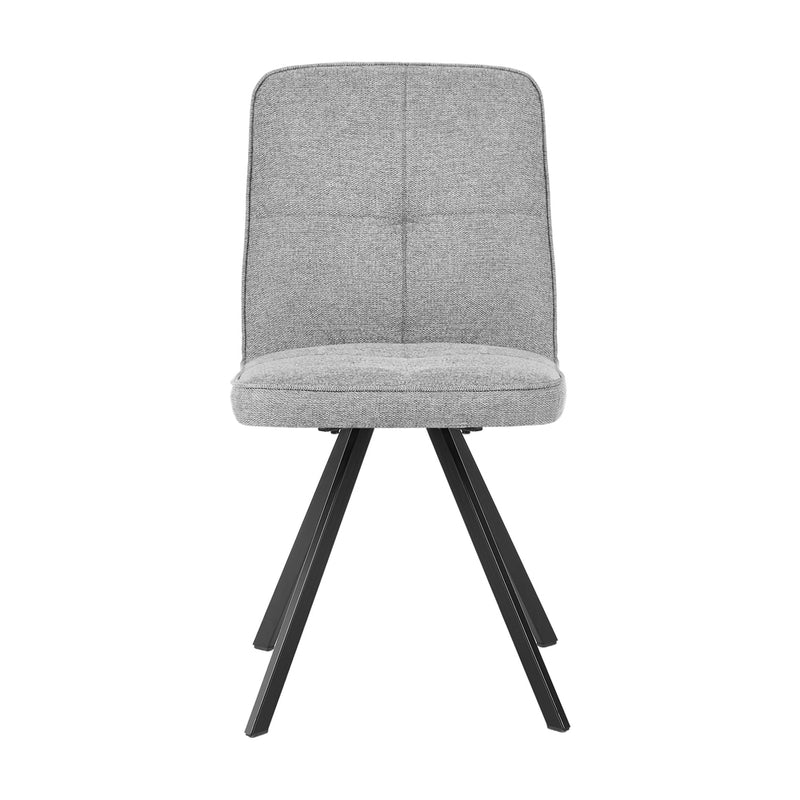 Oikiture 2x Dining Chair Kitchen Seat Linen Fabric Accent Chair Grey
