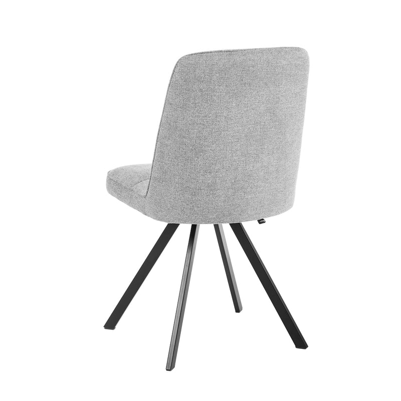 Oikiture 2x Dining Chair Kitchen Seat Linen Fabric Accent Chair Grey