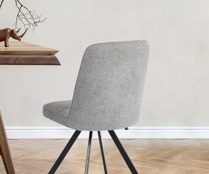 Oikiture 2x Dining Chair Kitchen Seat Linen Fabric Accent Chair Grey