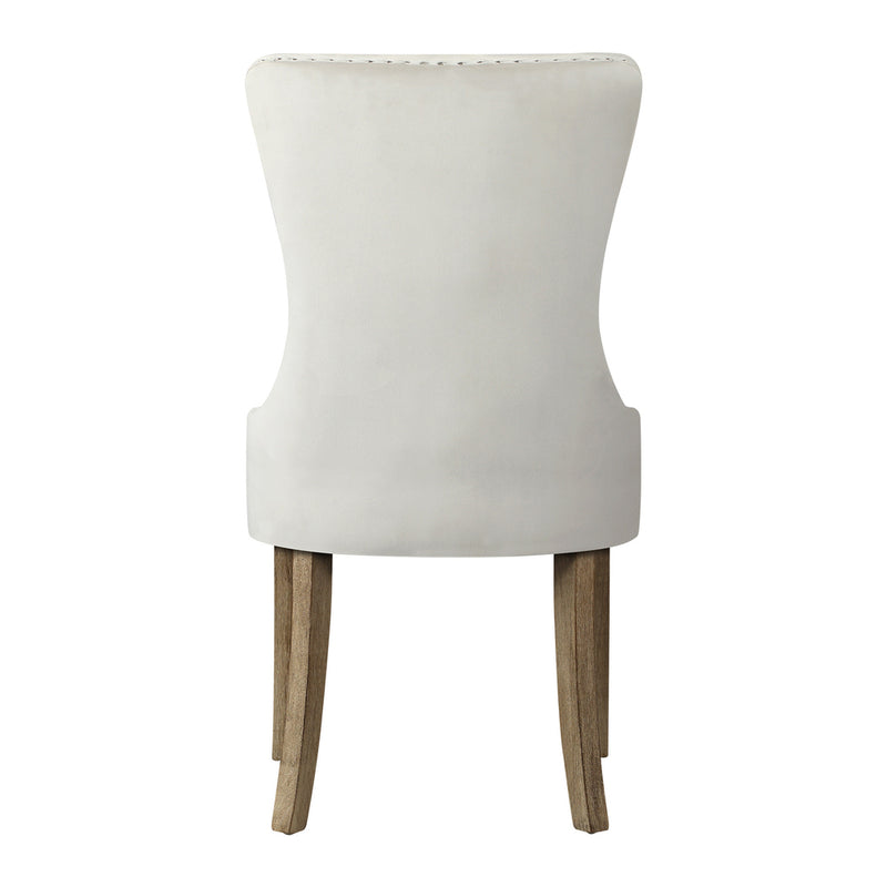 Oikiture Velvet Dining Chair with French Tufted X2 Beige