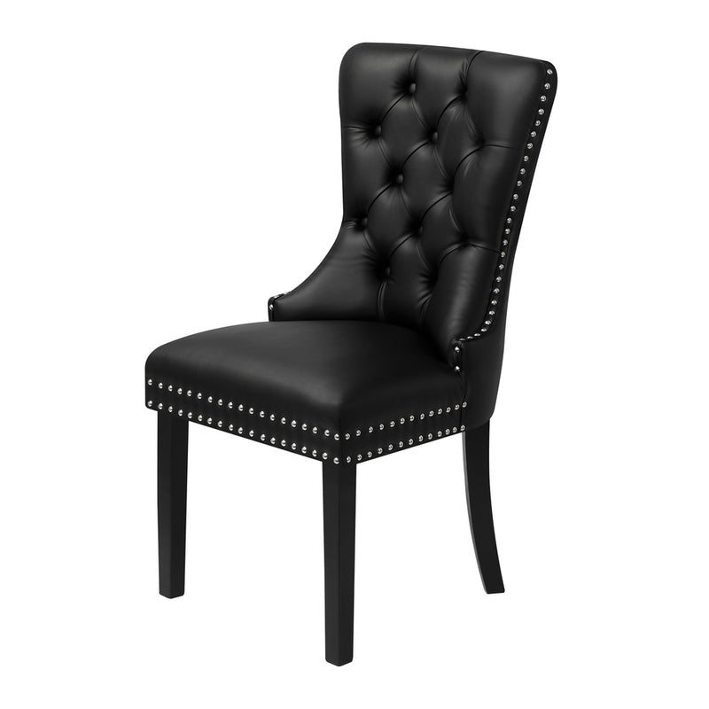 Oikiture Dining Chair with French Tufted X2 Black
