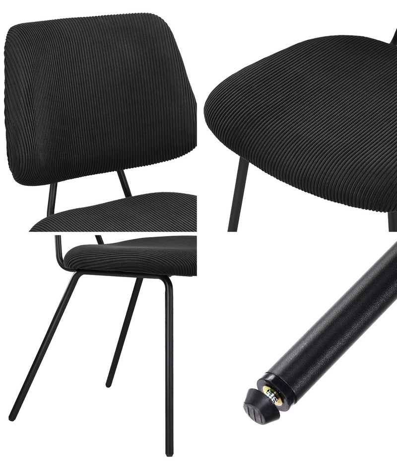 Oikiture 2x Dining Chair Vintage Retro Polyester Dark Grey