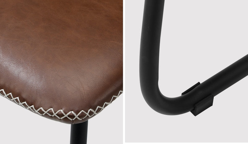 Oikiture 2x Dining Chairs Lounge Retro Padded Seat PU Brown