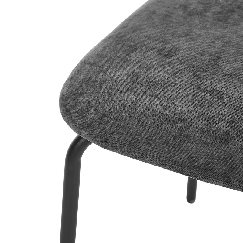Oikiture Set of 4 Dining Chairs Linen Fabric Padded Seat Grey