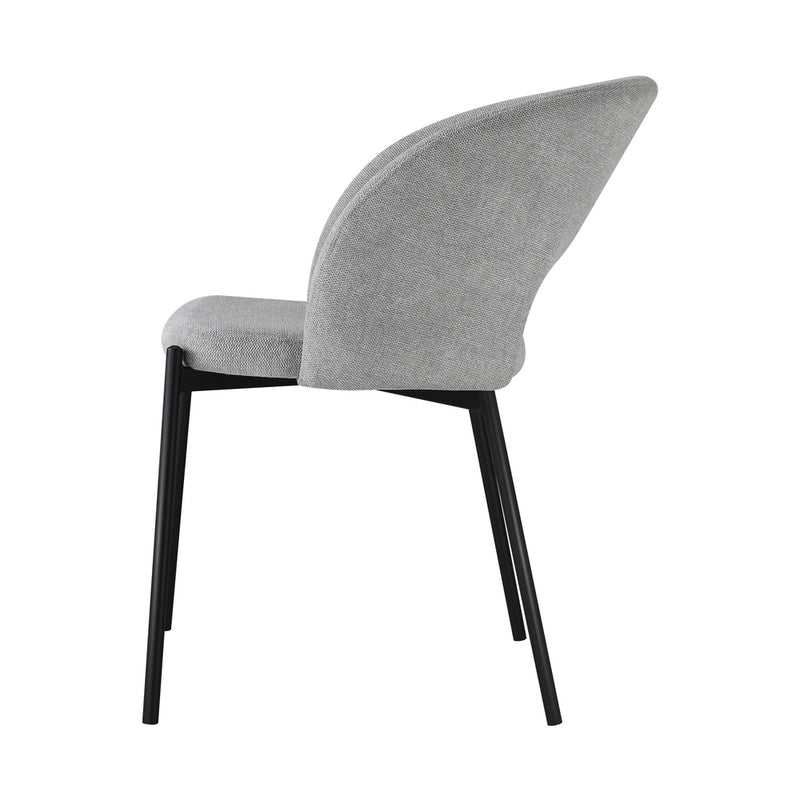 Oikiture Dining Chair Set of 2 Linen Grey and Black