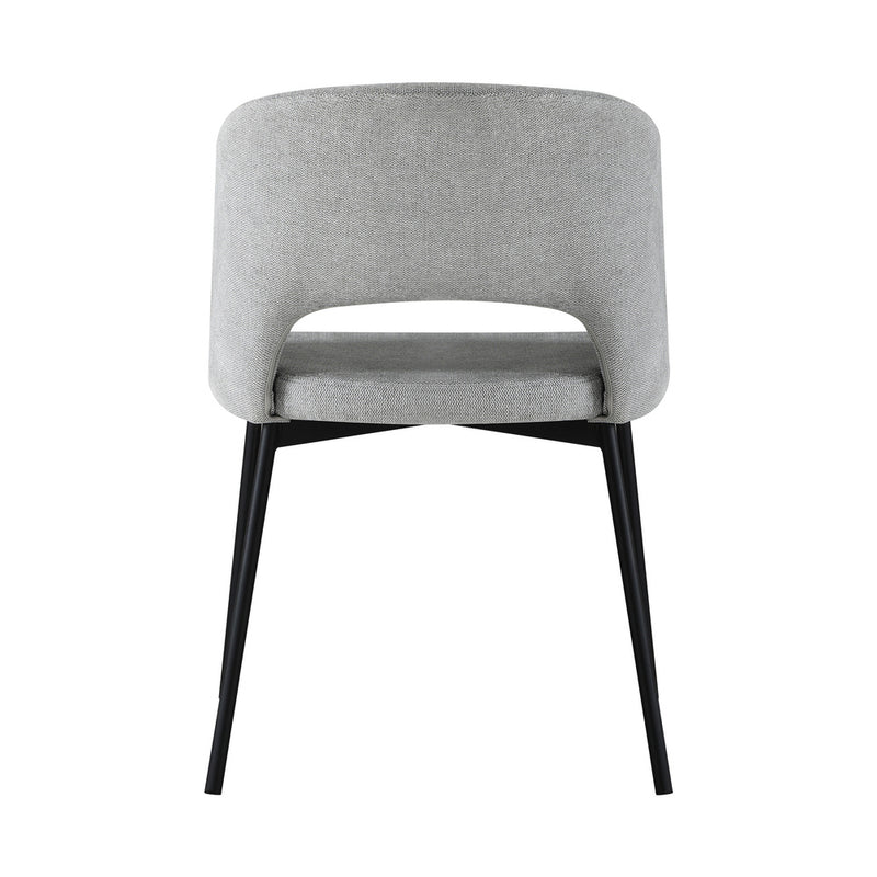 Oikiture Dining Chair Set of 2 Linen Grey and Black