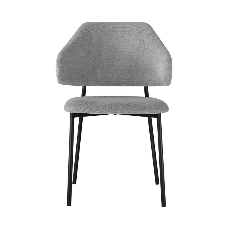 Oikiture Dining Chair Set of 2 Grey and Black