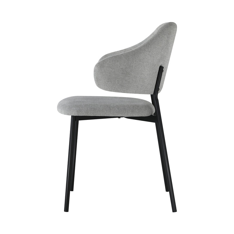 Oikiture Dining Chair Set of 2 Grey and Black