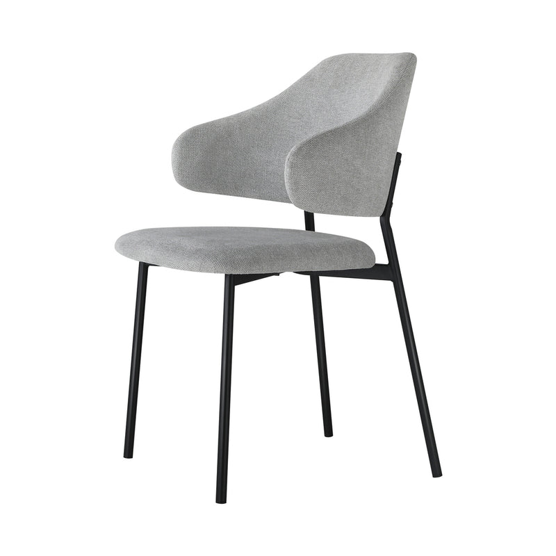 Oikiture 4x Dining Chairs Tub Fabric Grey&Black