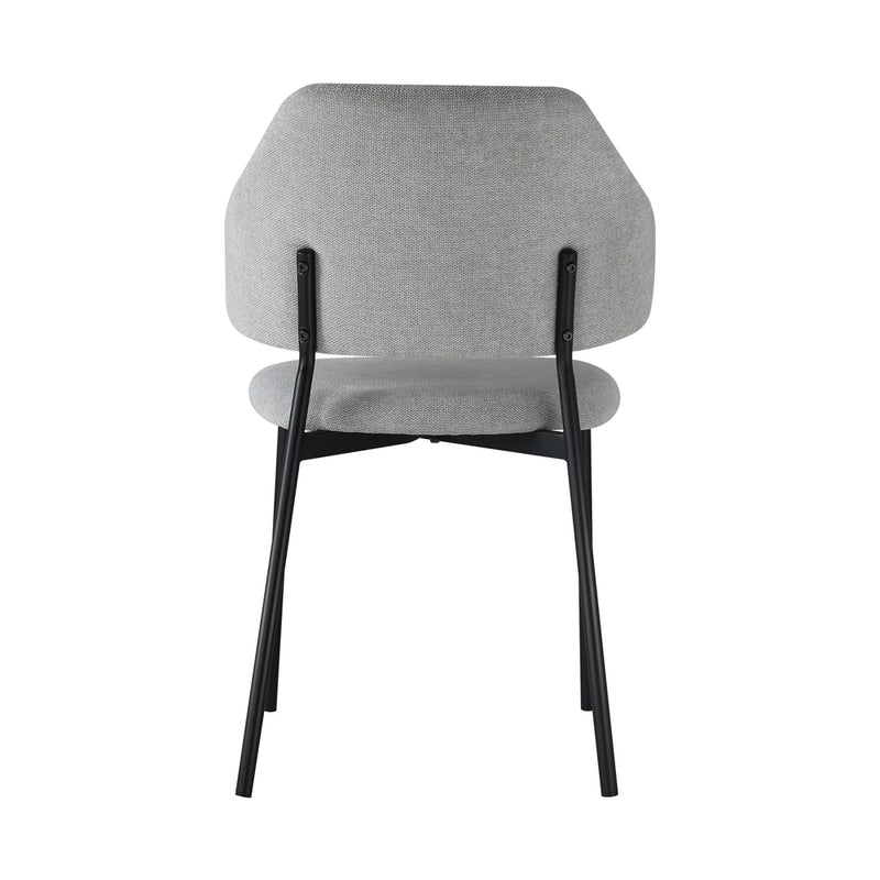 Oikiture 4x Dining Chairs Tub Fabric Grey&Black