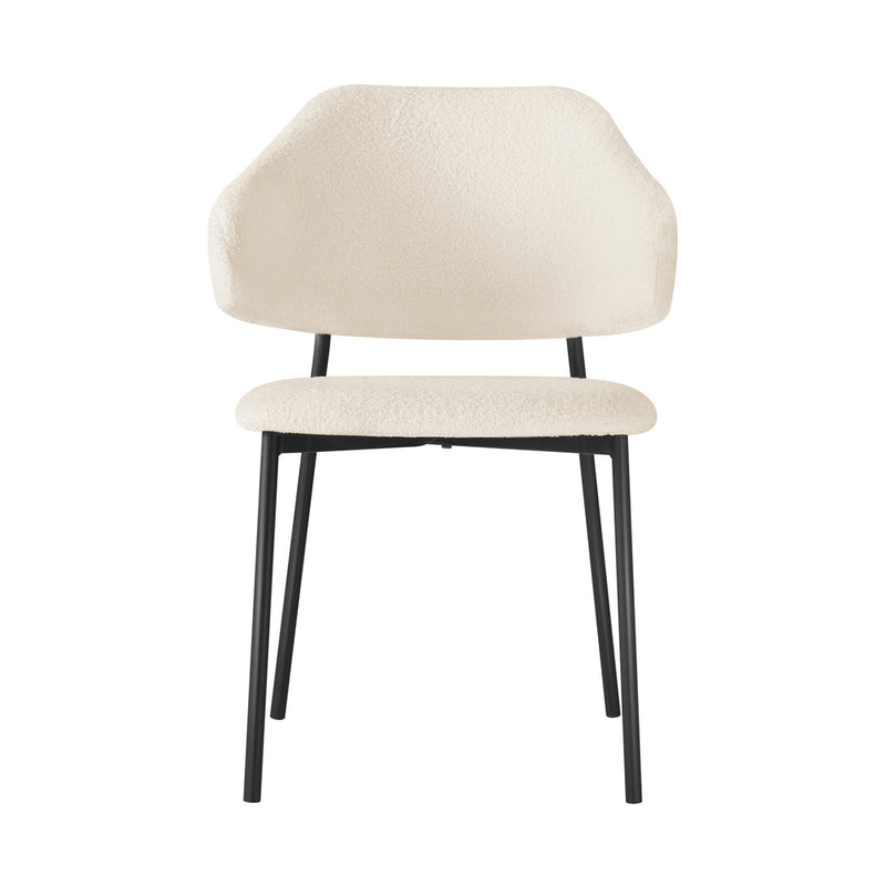 Oikiture Dining Chair Set of 2 White and Black