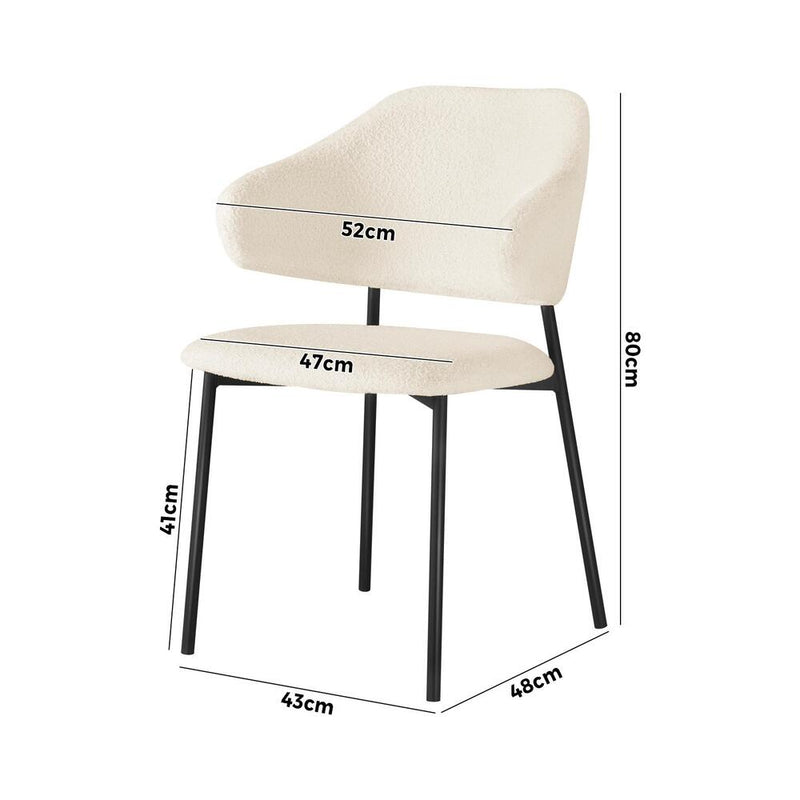Oikiture Dining Chair Set of 2 White and Black