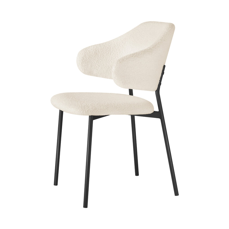 Oikiture Dining Chair Set of 2 White and Black