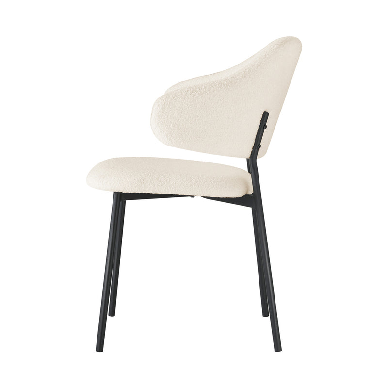 Oikiture Dining Chair Set of 2 White and Black