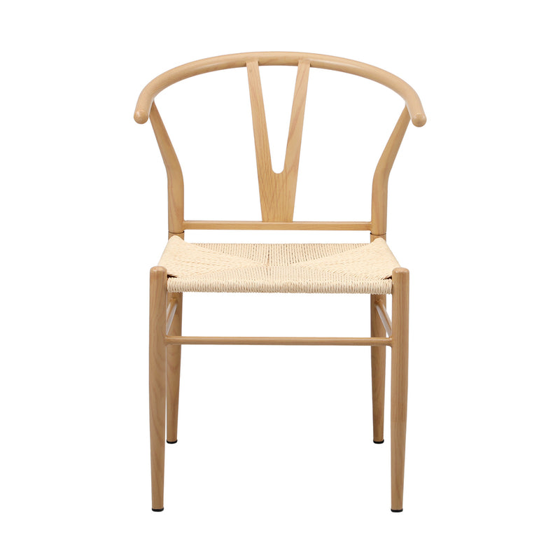 Oikiture 4x Dining Chair Metal Hans Wegner Chairs Wishbone Beige