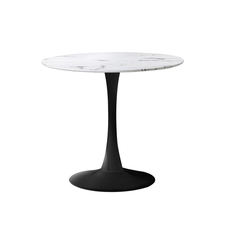 Oikiture Dining Table Set 60cm Table and Chairs White & Black