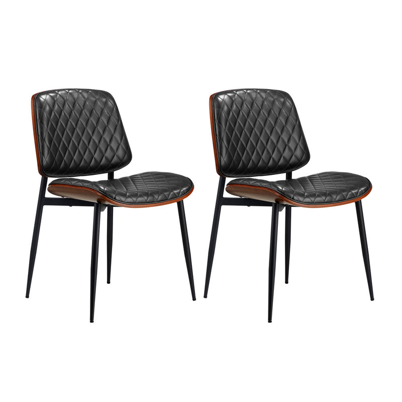 Oikiture Dining Table Set 60cm Table and Chairs White & Black