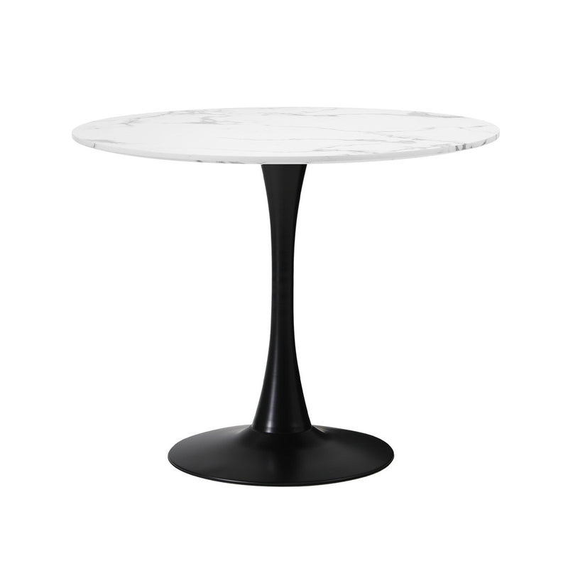 Oikiture 4 Seater Dining Set 90cm Table and Dining Chairs PU Leather