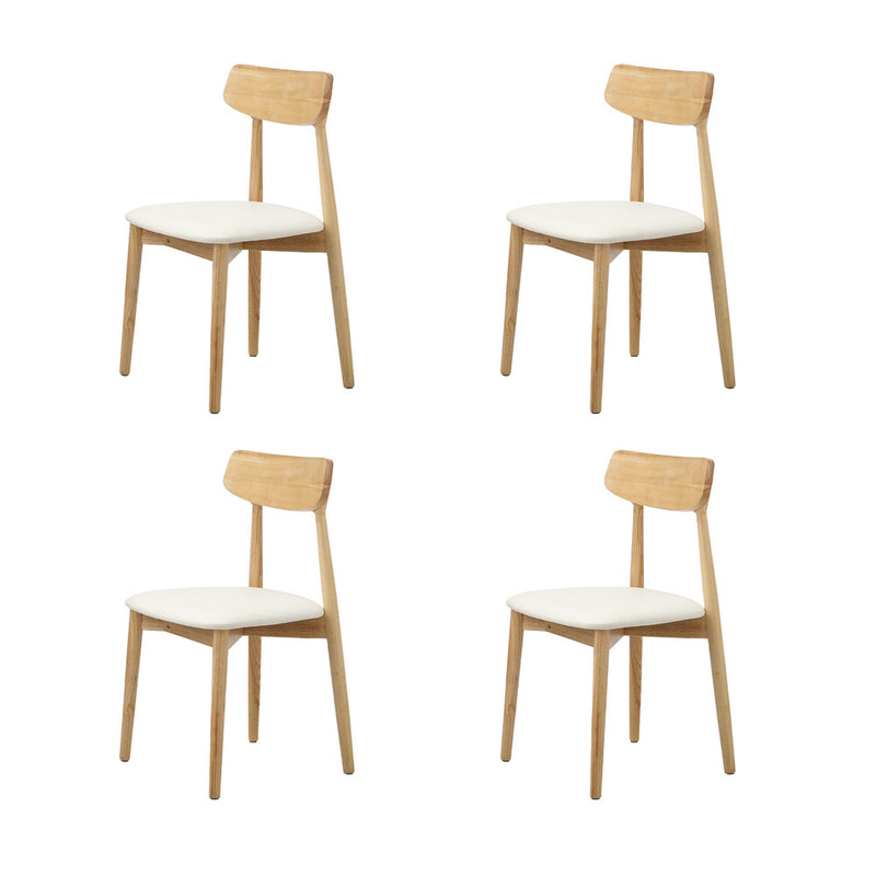 Oikiture Wooden 4-Seater Dining Table and Chairs Set