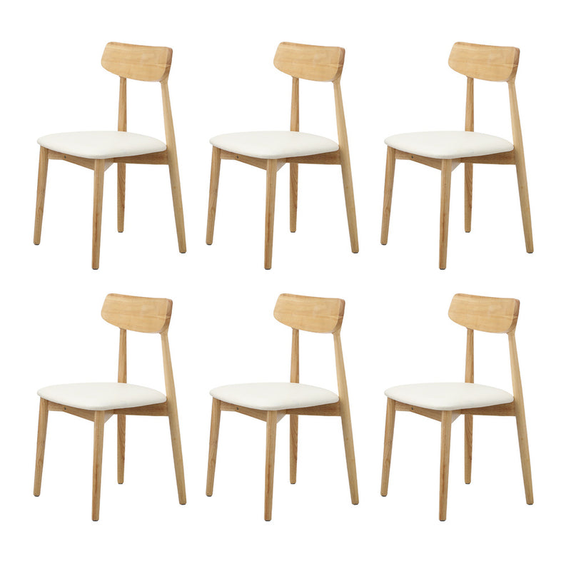 Oikiture Wooden 6-Seater Dining Table and Chairs Set