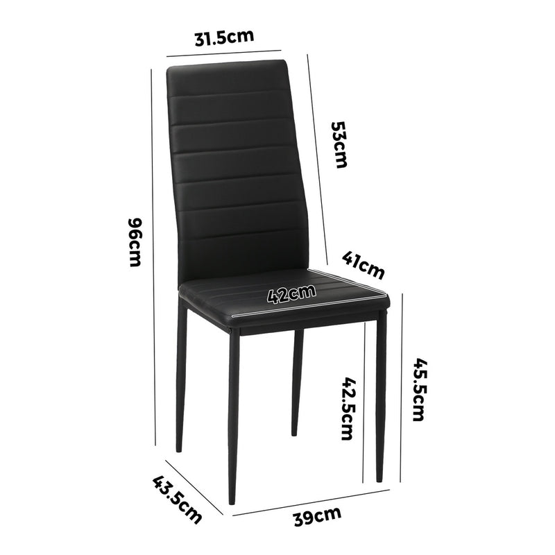 Oikiture 120cm Rectangle Dining Table with 4PCS Dining Chairs Wooden Black