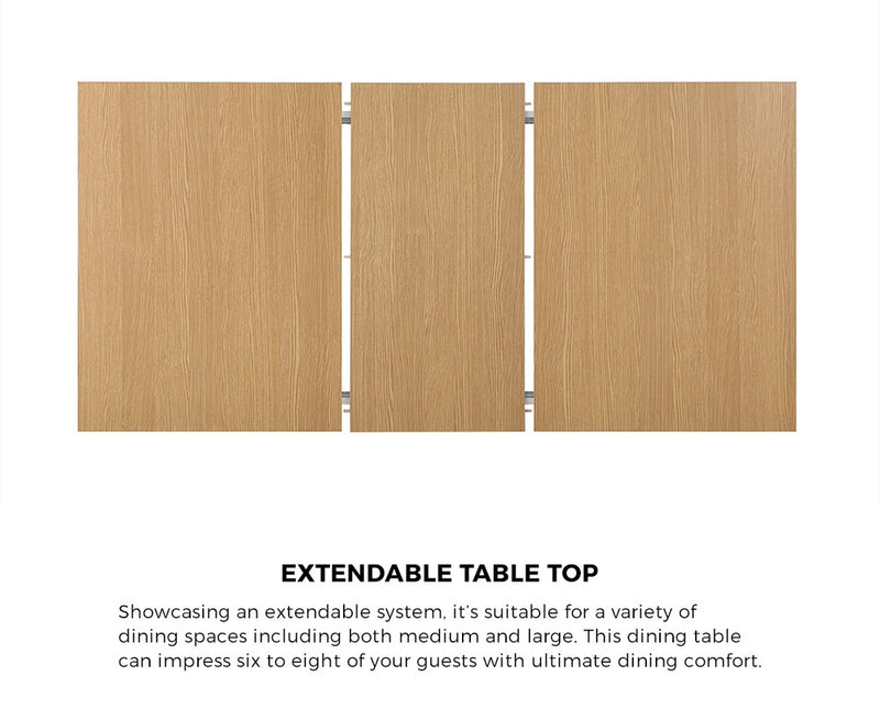 Oikiture 160cm Extendable Dining Table with 4PCS Chairs Crossback White
