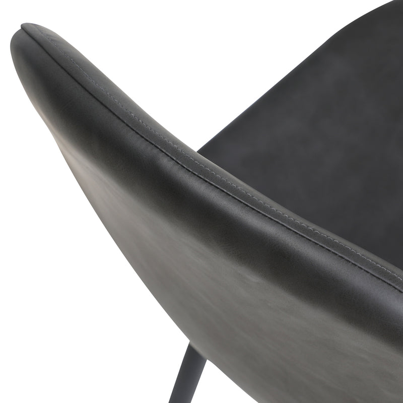 Oikiture Round Dining Table & 4PCS Dining Chairs PU Grey