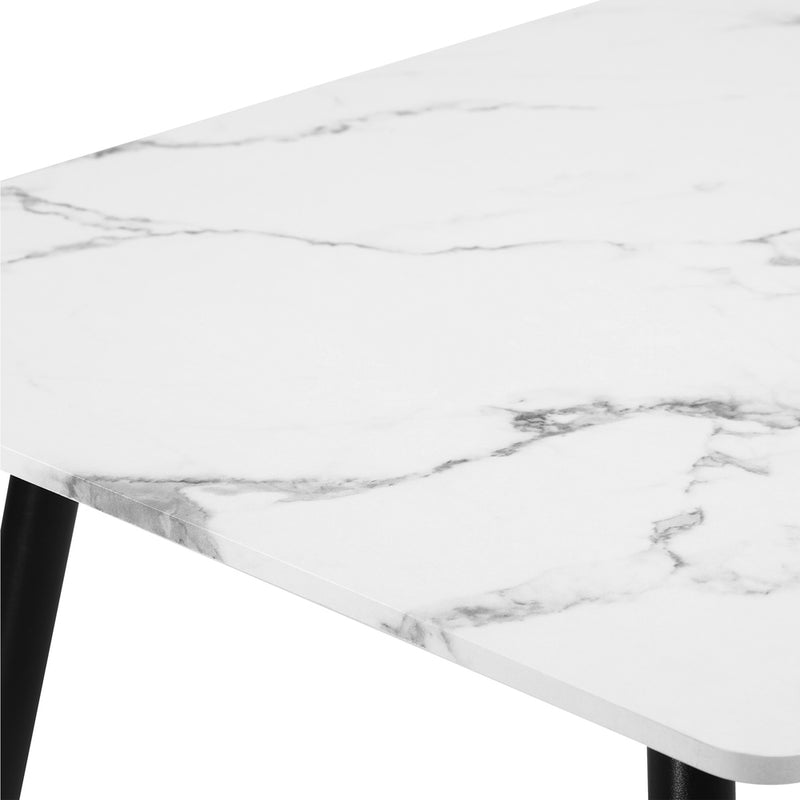 Oikiture 120cm Rectangle Dining Table with 4PCS Chairs Grey Fabric