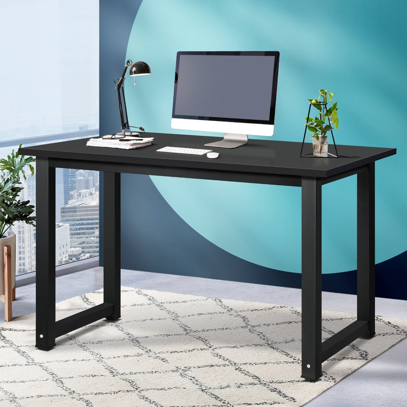 Oikiture Computer Desk Veneer Table Top 120cm Black