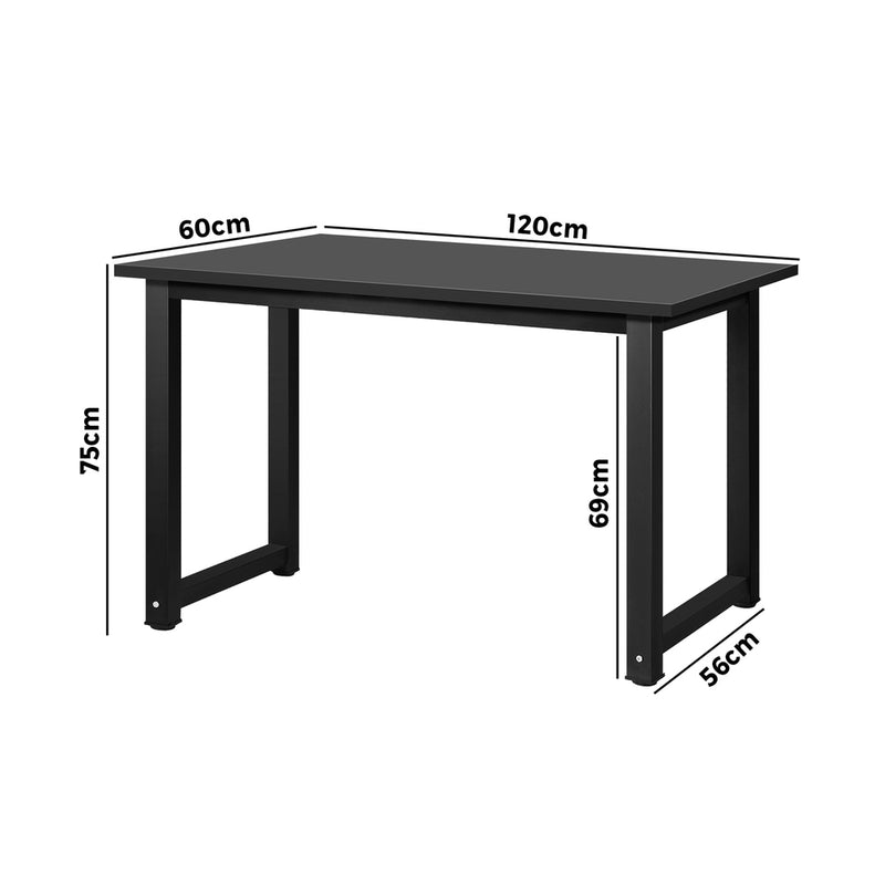 Oikiture Computer Desk Veneer Table Top 120cm Black