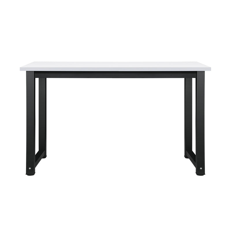 Oikiture Computer Desk Metal Frame White Top 120cm