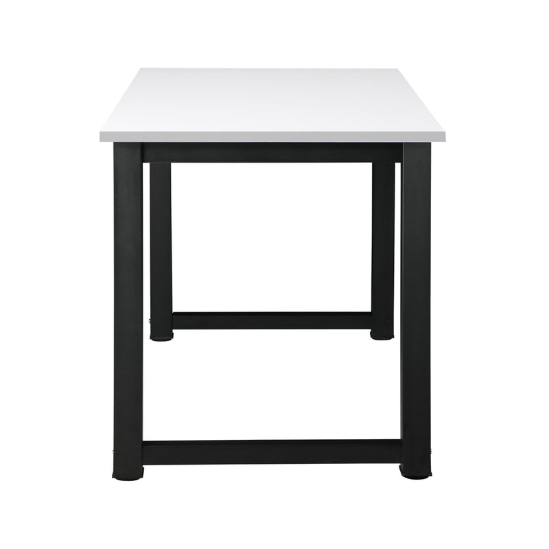Oikiture Computer Desk Metal Frame White Top 120cm