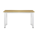 Oikiture Computer Desk White Frame Wood Top 120cm