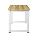 Oikiture Computer Desk White Frame Wood Top 120cm