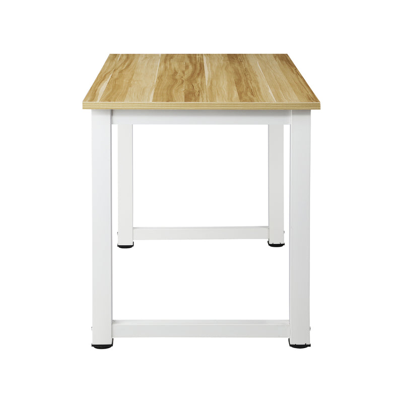Oikiture Computer Desk White Frame Wood Top 120cm
