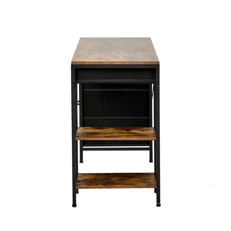 Oikiture Computer Desk with 6 Fabric Drawers Storage Table 120cm
